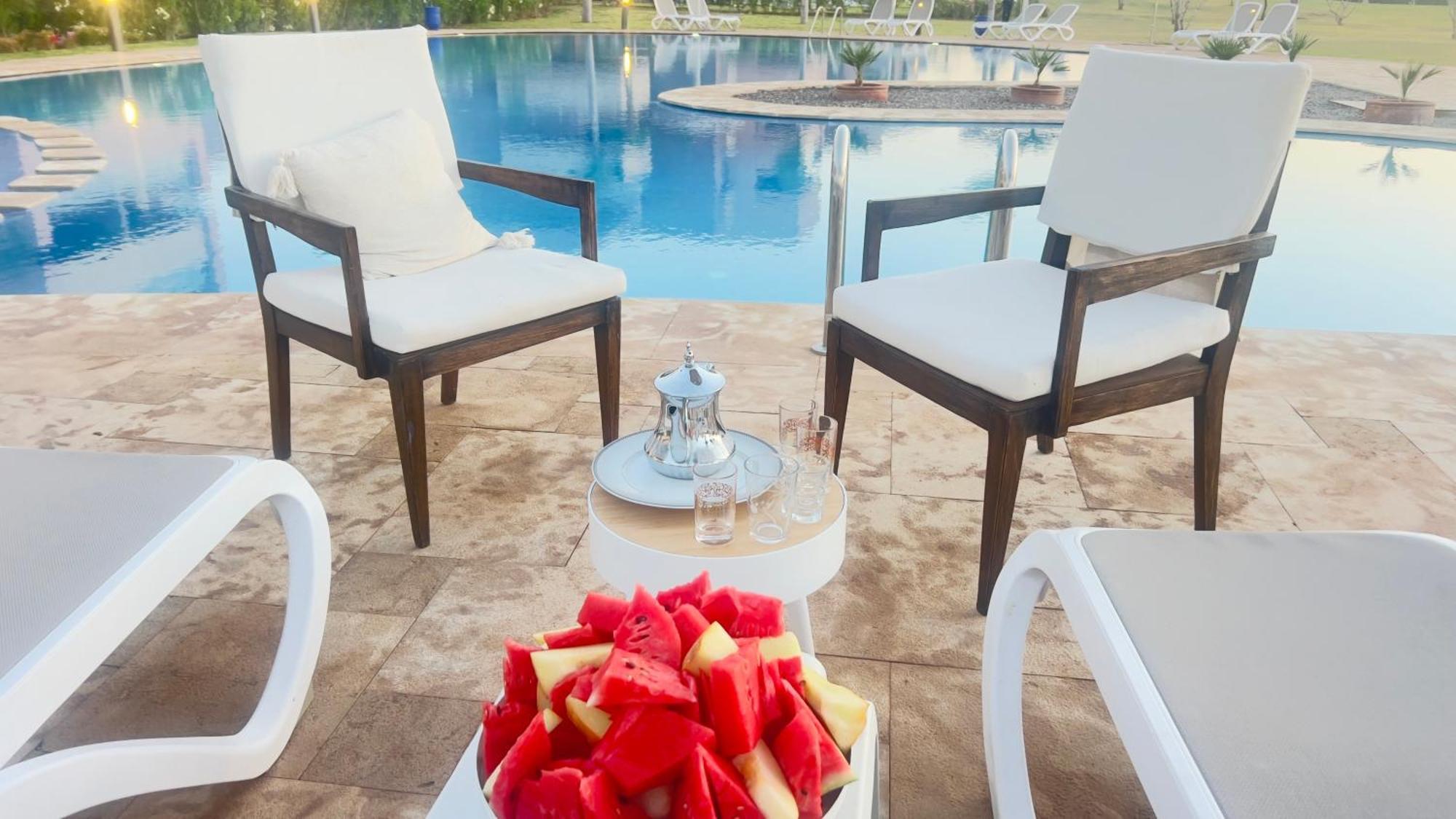 Appartement De Luxe Avec Jardin Vue Sur La Piscine Golf Securise 24H Sur 24 A 5 Minutes De L Aeroport Marraquexe Exterior foto